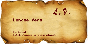 Lencse Vera névjegykártya